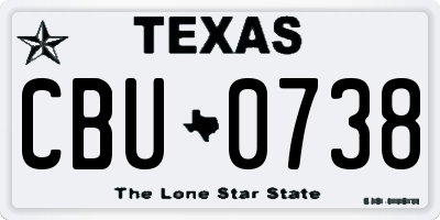 TX license plate CBU0738