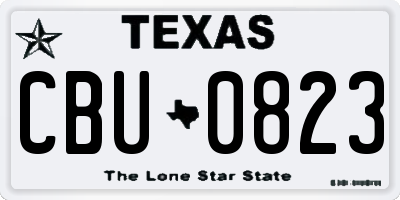 TX license plate CBU0823
