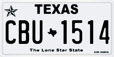 TX license plate CBU1514