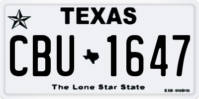 TX license plate CBU1647