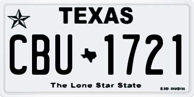 TX license plate CBU1721