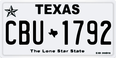 TX license plate CBU1792