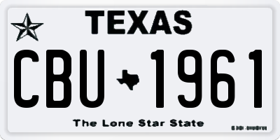 TX license plate CBU1961