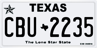 TX license plate CBU2235