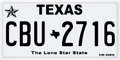 TX license plate CBU2716