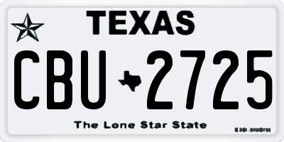 TX license plate CBU2725