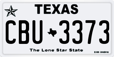TX license plate CBU3373
