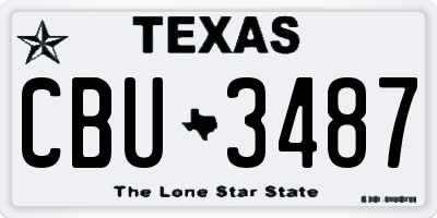 TX license plate CBU3487