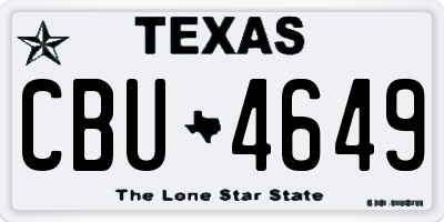 TX license plate CBU4649