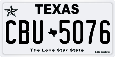 TX license plate CBU5076