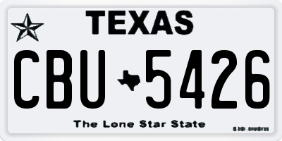 TX license plate CBU5426
