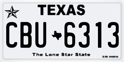 TX license plate CBU6313