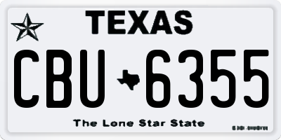 TX license plate CBU6355