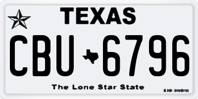 TX license plate CBU6796