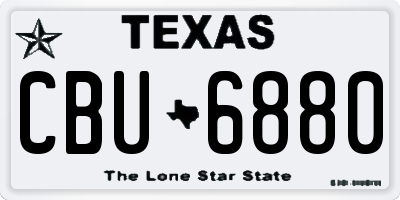 TX license plate CBU6880