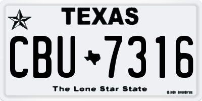 TX license plate CBU7316
