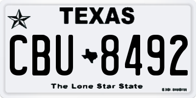 TX license plate CBU8492