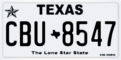 TX license plate CBU8547