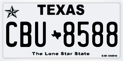 TX license plate CBU8588