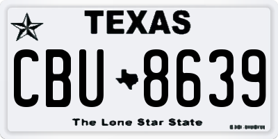 TX license plate CBU8639