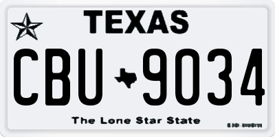 TX license plate CBU9034