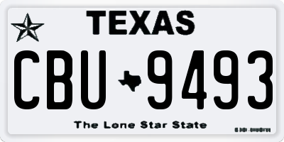 TX license plate CBU9493