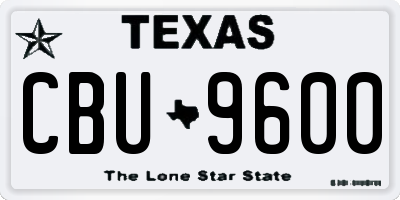 TX license plate CBU9600