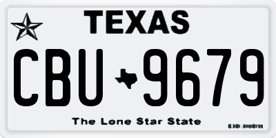 TX license plate CBU9679