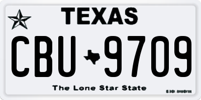 TX license plate CBU9709