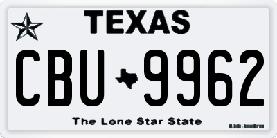 TX license plate CBU9962