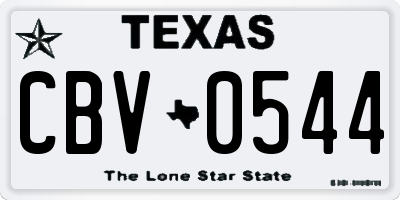 TX license plate CBV0544
