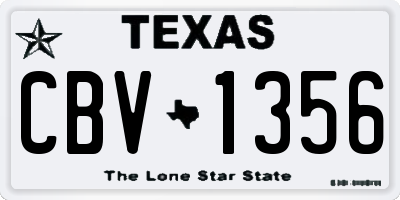 TX license plate CBV1356
