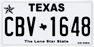 TX license plate CBV1648