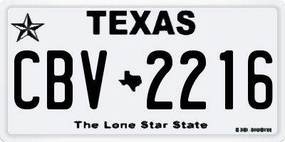 TX license plate CBV2216