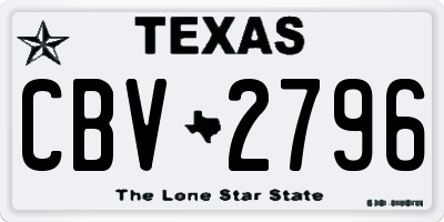 TX license plate CBV2796