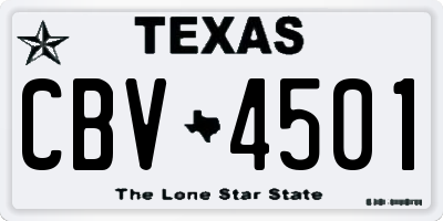 TX license plate CBV4501