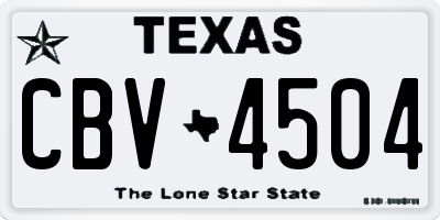TX license plate CBV4504
