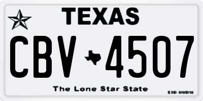 TX license plate CBV4507