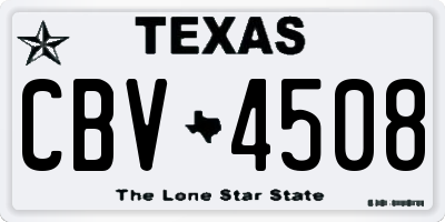 TX license plate CBV4508