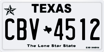 TX license plate CBV4512