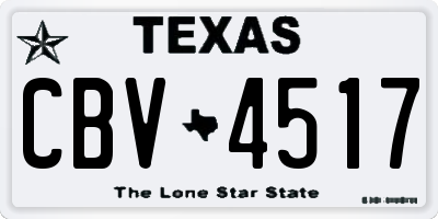 TX license plate CBV4517
