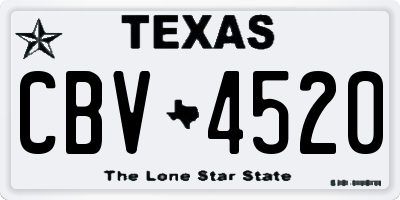 TX license plate CBV4520