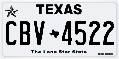 TX license plate CBV4522