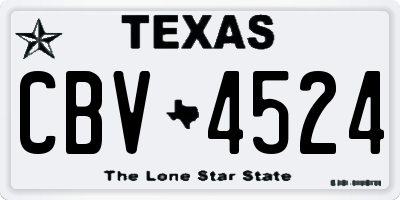 TX license plate CBV4524
