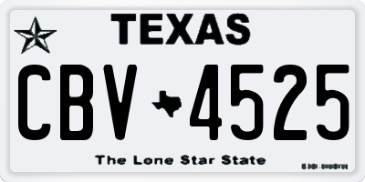 TX license plate CBV4525