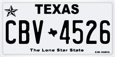TX license plate CBV4526