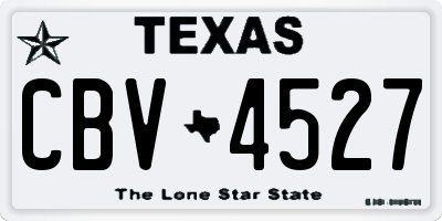 TX license plate CBV4527