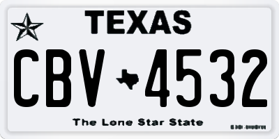 TX license plate CBV4532