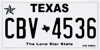 TX license plate CBV4536