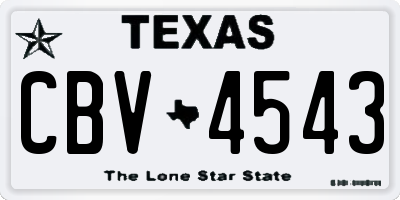 TX license plate CBV4543